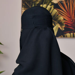 Hawraa Short Velcro Niqab With Single Elastic Side