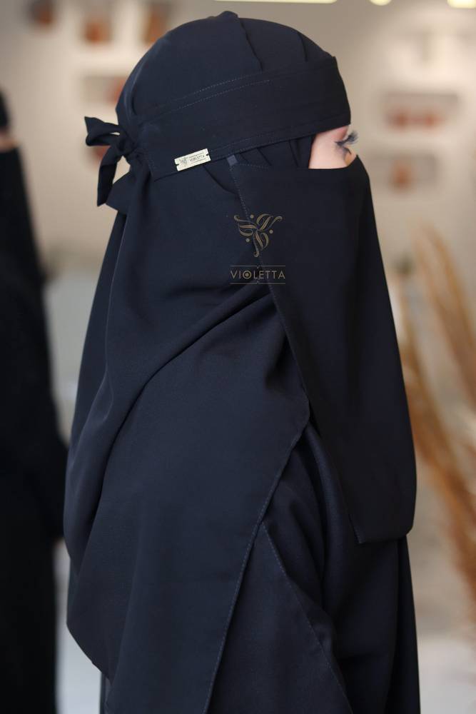 Single Elastic Niqab With Metal Logo