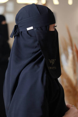 Single Elastic Niqab With Metal Logo