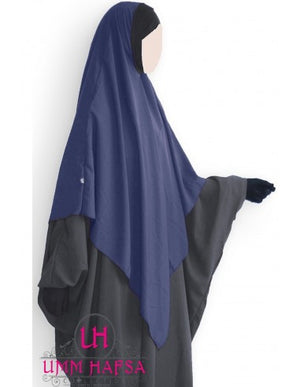 Triangle Khimar With Undercap - Blue