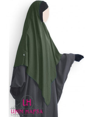 Triangle Khimar With Undercap - Olive