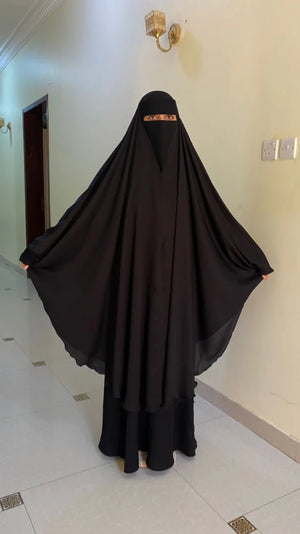 Helwa Abaya Large Kuwaiti Open Abaya Fabric Khimar