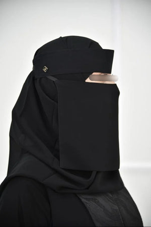 Laftah New Logo Slant Elastic Niqab Buckle Fastening