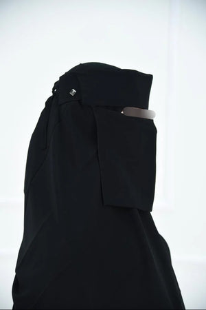 Laftah Slant Elastic Flap Niqab With Logo