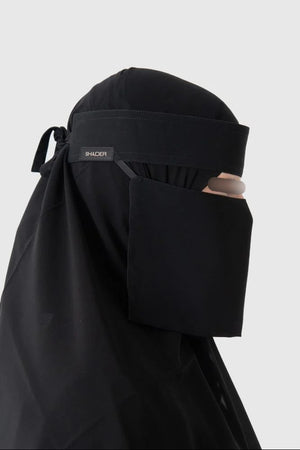 Shader Lined Extra Short Slant Elastic Niqab