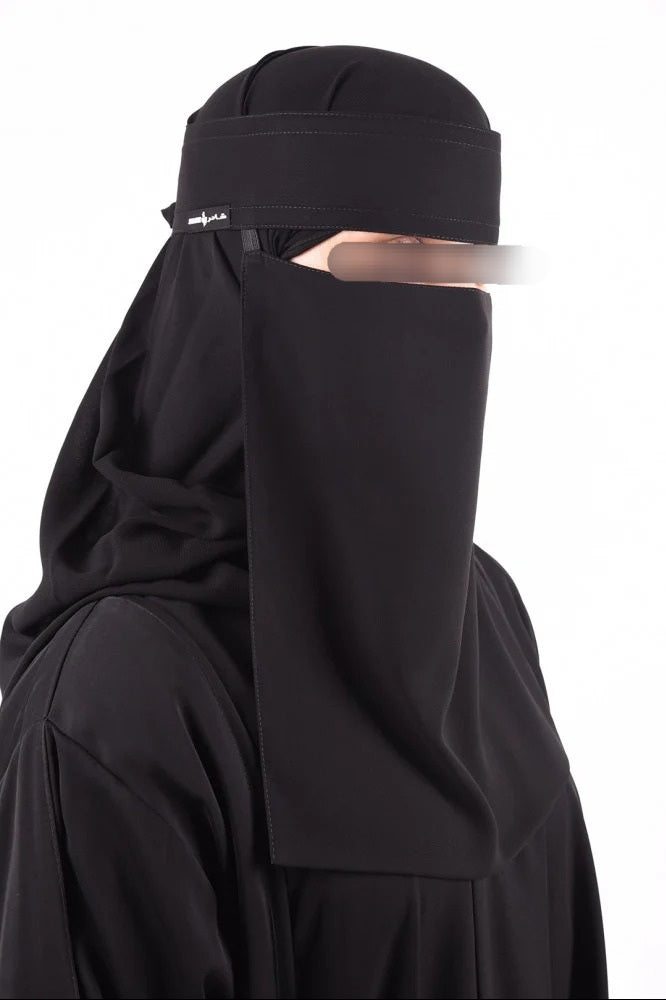 Shader Long Niqab With Elastic Sides