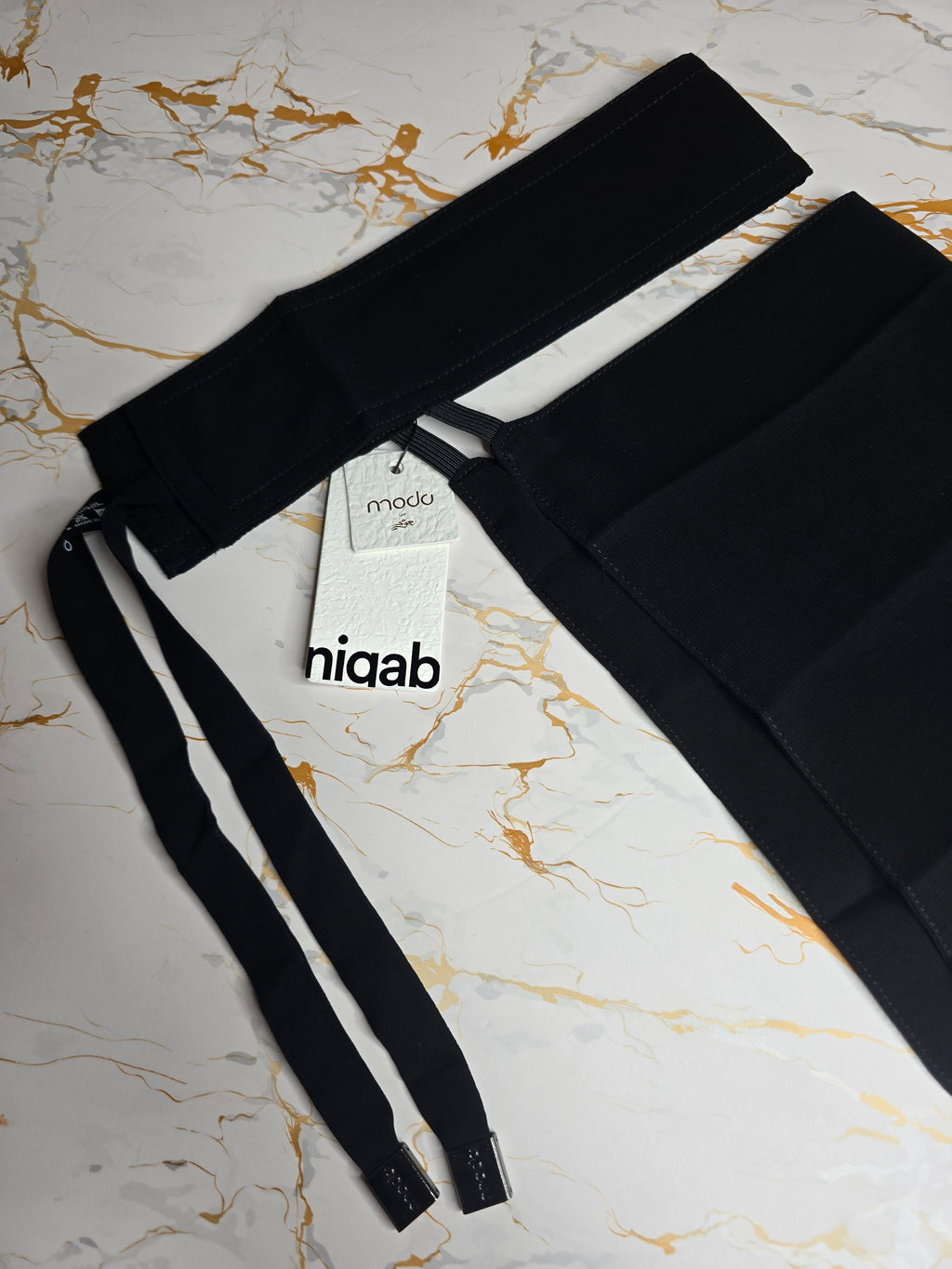 Nayomi Short Plain Niqab With Tie Back Charms