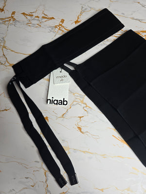 Nayomi Short Plain Niqab With Tie Back Charms