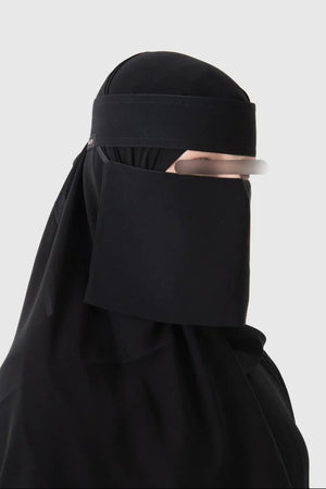 Shader Lined Extra Short Slant Elastic Niqab