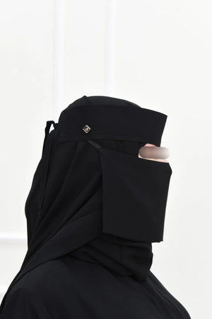 Laftah Extra Short New Logo Slant Elastic Niqabs
