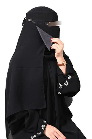 Haraer Silk Lined Slant Elastic Niqab