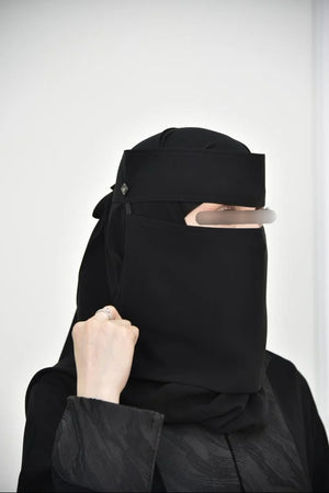 Laftah Straight Elastic Logo Niqab