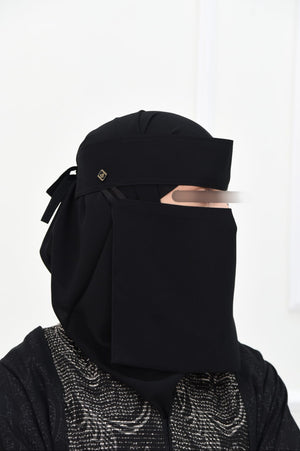 Laftah New Logo Double Slant Elastic Niqab