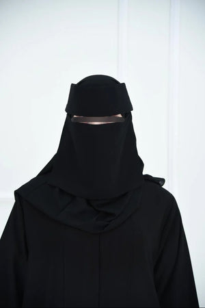 Laftah Slant Elastic Flap Niqab With Logo