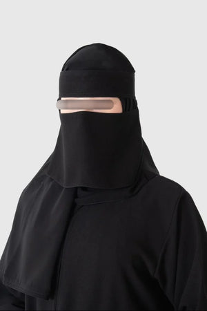Shader Lined Extra Short Slant Elastic Thibby Niqab