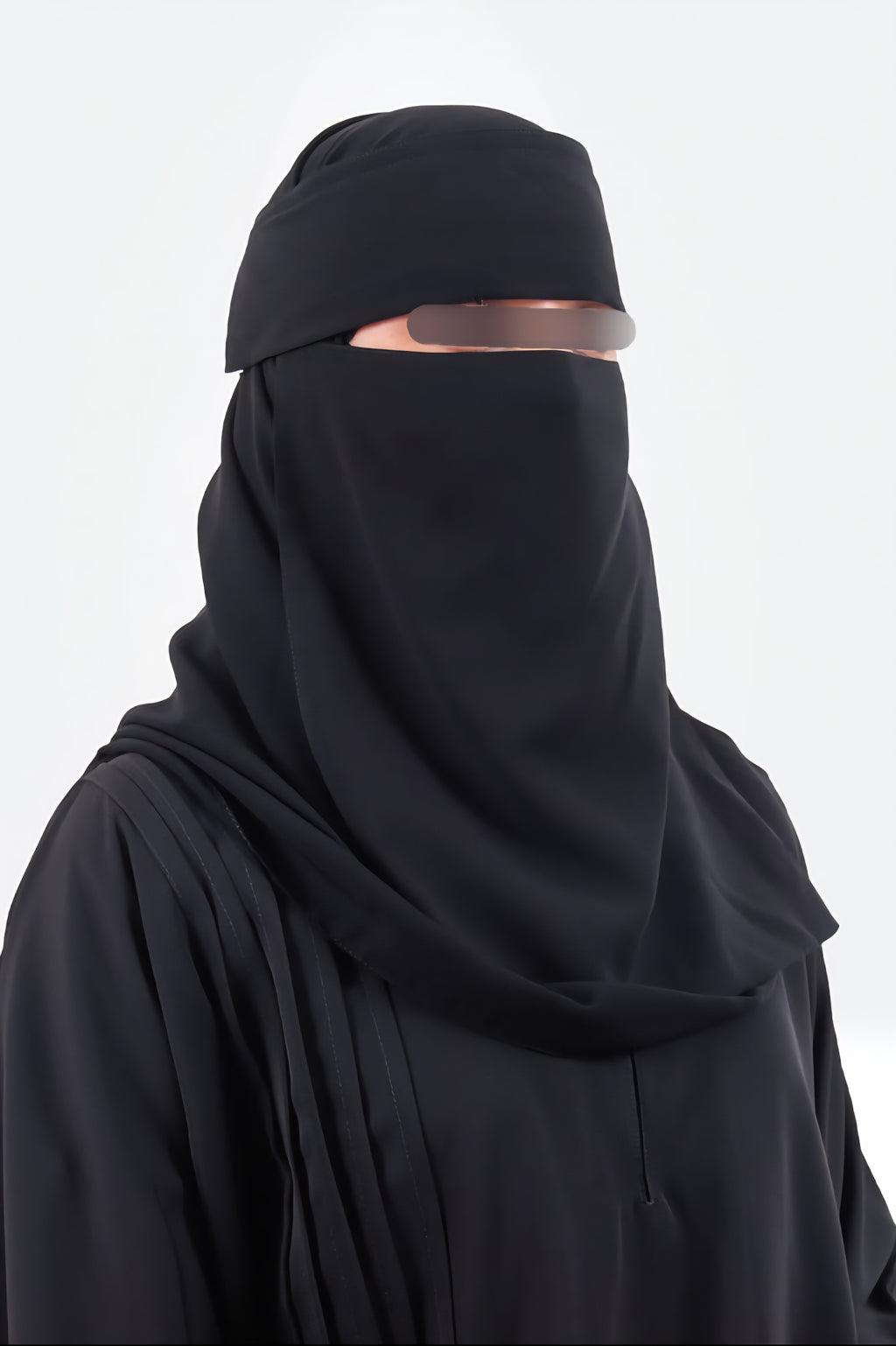 Shader Elastic Sides Flap Niqab Wide Tie Backs