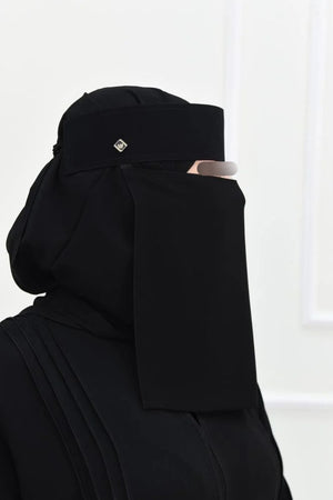Laftah Straight Elastic Logo Niqab Hardened/Stiff Headband