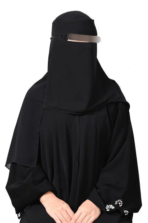 Haraer Silk Lined Slant Elastic Niqab