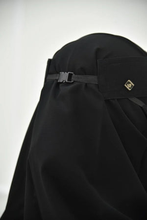 Laftah New Logo Slant Elastic Niqab Buckle Fastening