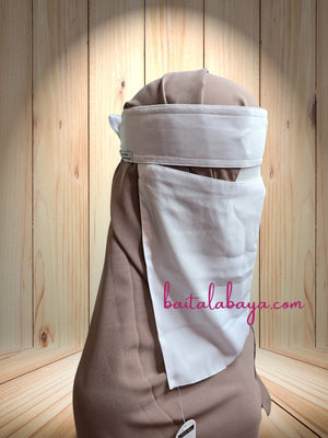 Bedoon Essm White Elastic Niqab