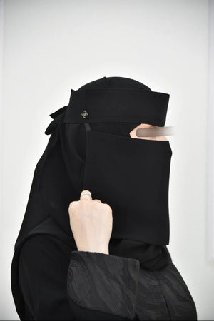 Laftah Straight Elastic Logo Niqab