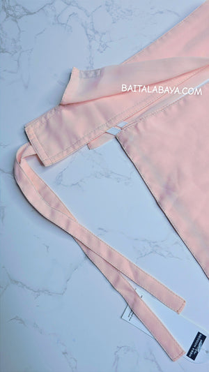 Bedoon Essm Colours Slant Flap Elastic Niqab - Pale Blush