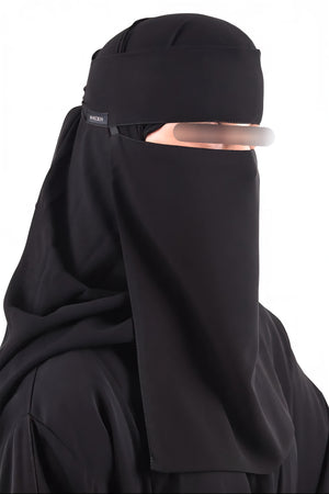 Shader Elastic Sides Niqab Wide Tie Backs