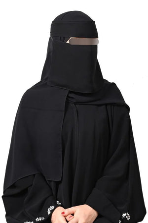 Haraer Silk Lined Slant Elastic Niqab