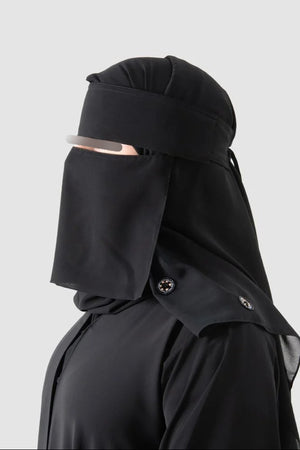 Shader Flap Niqab Short Slant Elastic