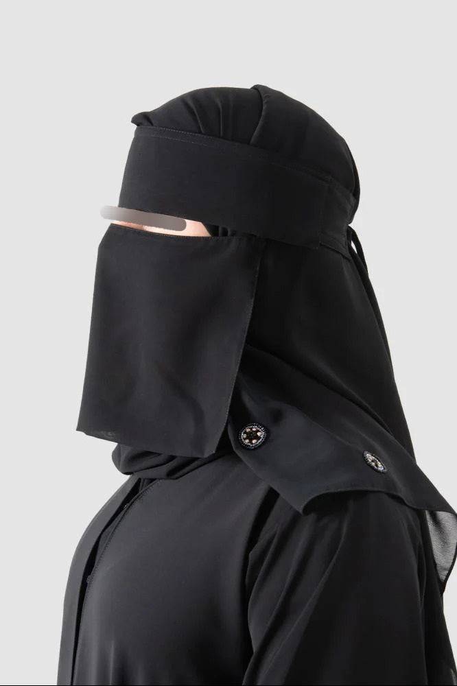 Shader Flap Niqab Short Slant Elastic