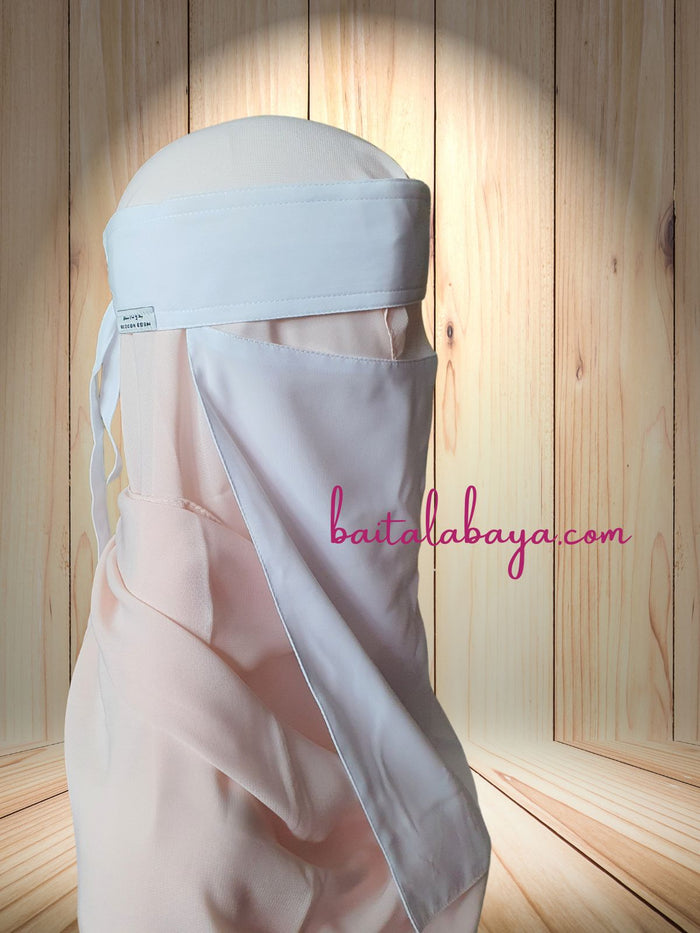 Bedoon Essm White Elastic Niqab