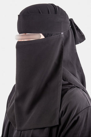 Shader Elastic Sides Niqab Wide Tie Backs