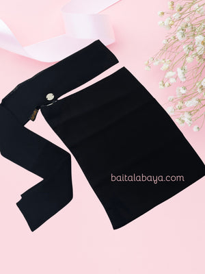 Sharqiaa Silver Logo English Signature Short Niqab
