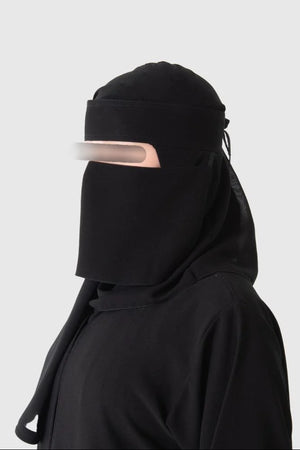 Shader Lined Extra Short Slant Elastic Thibby Niqab
