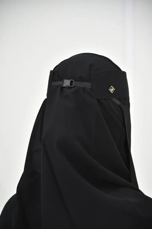 Laftah New Logo Slant Elastic Niqab Buckle Fastening