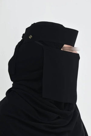Laftah Extra Short New Logo Slant Elastic Niqabs
