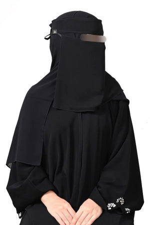 Haraer Silk Lined Slant Elastic Niqab