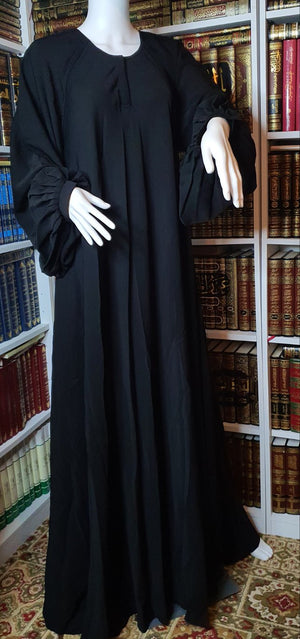 Bedoon Essm Pleated Cuff Sleeves Abaya