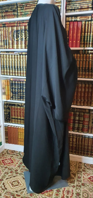 Bedoon Essm Extra Wide Sleeves Plain Abaya