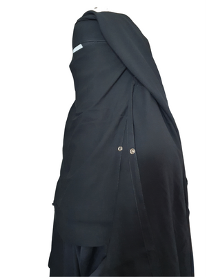 Buttoned Chiffon Niqab/Khimar