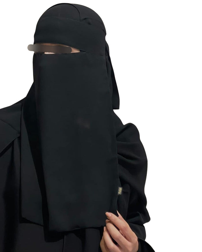 XL Plain Niqab With Stitched Sides