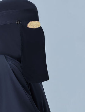 Short Round Flower Logo Niqab - BAIT AL ABAYA