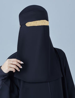 Short Logo Niqab with Velcro - BAIT AL ABAYA