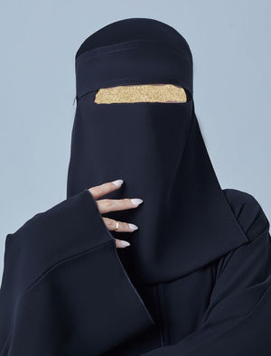 Short Niqab With Square Logo - BAIT AL ABAYA
