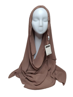 Bedoon Essm Plain chiffon Hijab