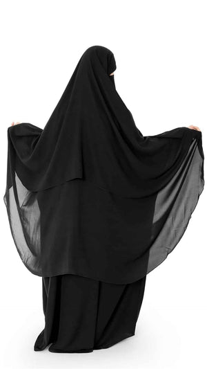 Buttoned XL Chiffon Khimar Niqab Combi