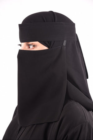 Plain Niqab With Side Logo Badge