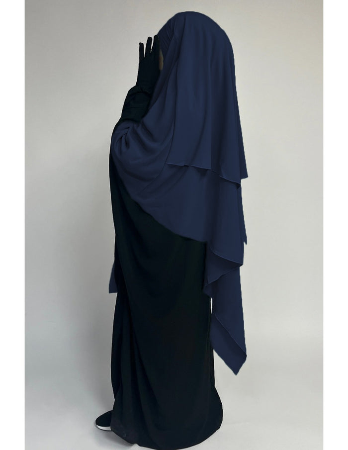 Triangle Khimar 2 Layers - Blue