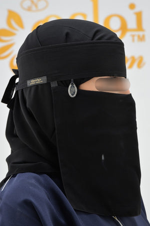 Short Logo Niqab Tie Backs